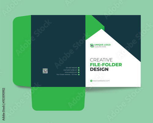 Creative presentation folder design template, professional folder design, Cover design for file folder.