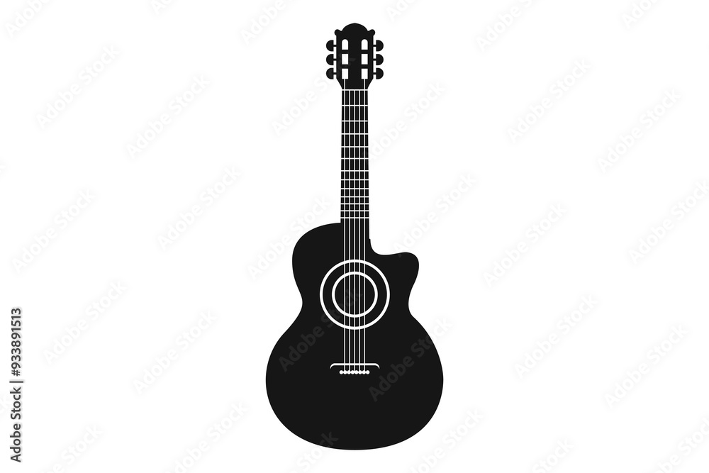 Naklejka premium A clean and minimalist vector illustration of a guitar silhouette