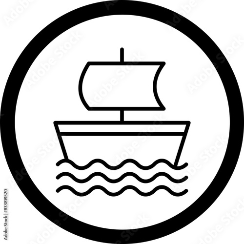 Galleon Vector Icon Design