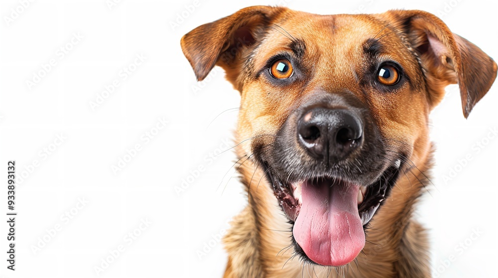 A photo of an aggressive German Shepherd barking and showing teeth against a white background A photo of an aggressive German Shepherd barking and showing teeth against a white background