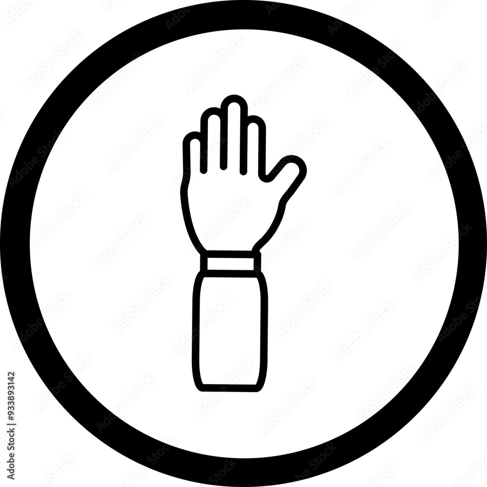Raise Hand Vector Icon Design