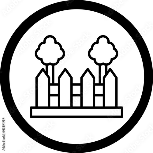 Garden Fence Vector Icon Design