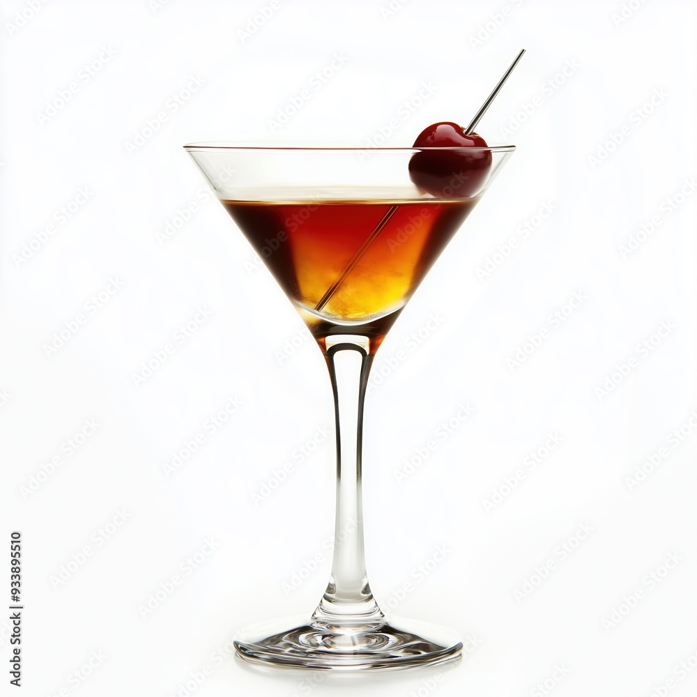 Manhattan classic cocktail isolated on white Manhattan classic cocktail isolated on white