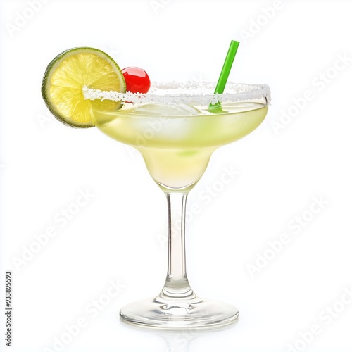 Margarita classic coctail isolated on white background