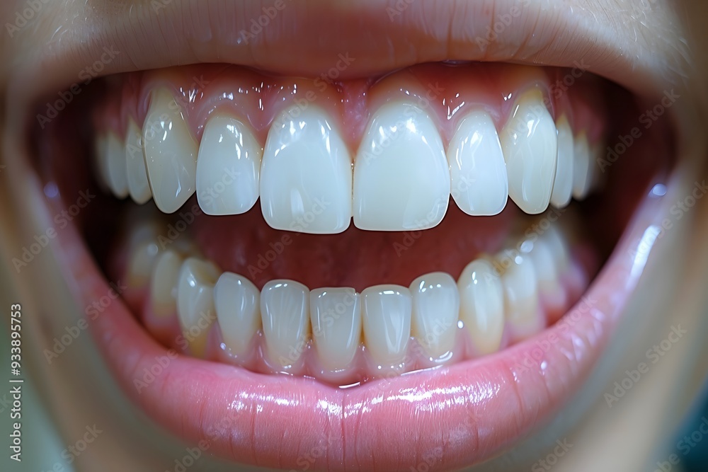 Fototapeta premium Bright and Healthy Smile Showcasing Perfectly Aligned Teeth