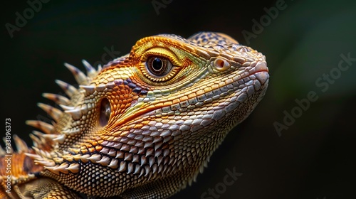 Close-up Portrait of a Colorful Lizard