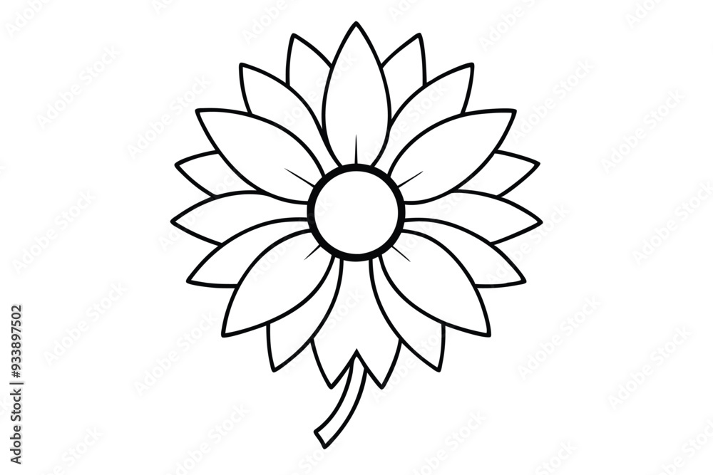 A Sunflower line art vector illustration A Sunflower line art vector illustration