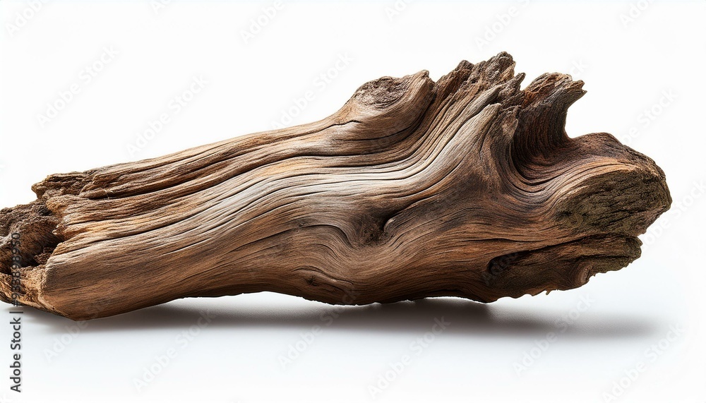 Piece of driftwood isolated on transparent background
