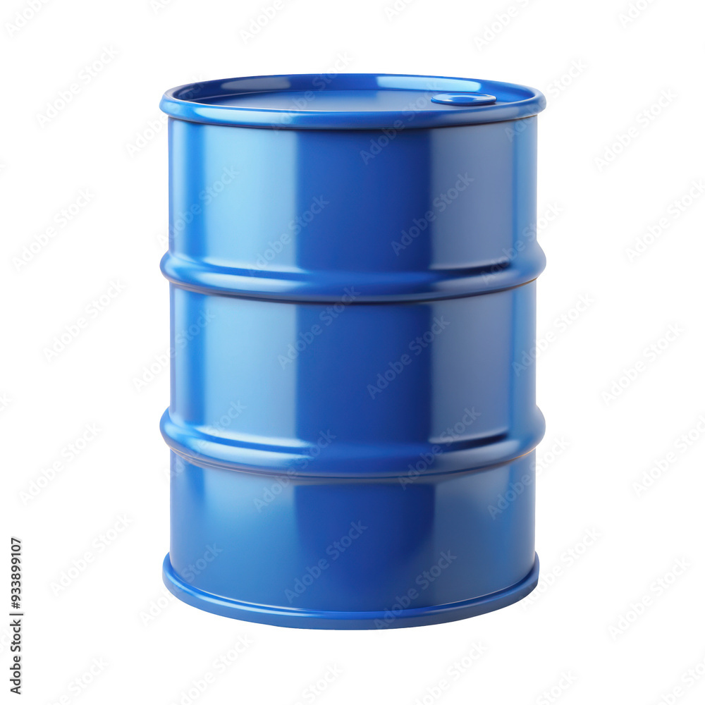 3D illustration of a blue industrial oil drum, typically used for storing and transporting liquids in industrial and commercial settings. Isolated on transparent background, png. 3D illustration of a blue industrial oil drum, typically used for storing and transporting liquids in industrial and commercial settings. Isolated on transparent background, png.