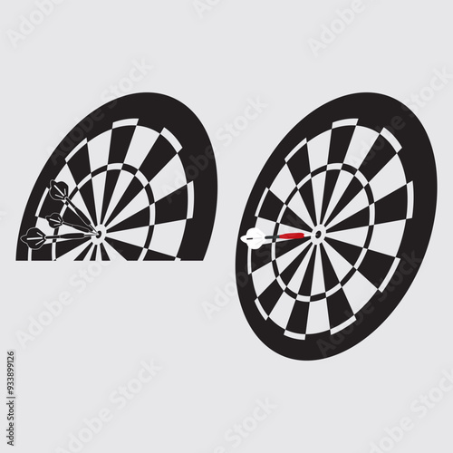 Dartboard logo vector. Dartboard gaming design.
