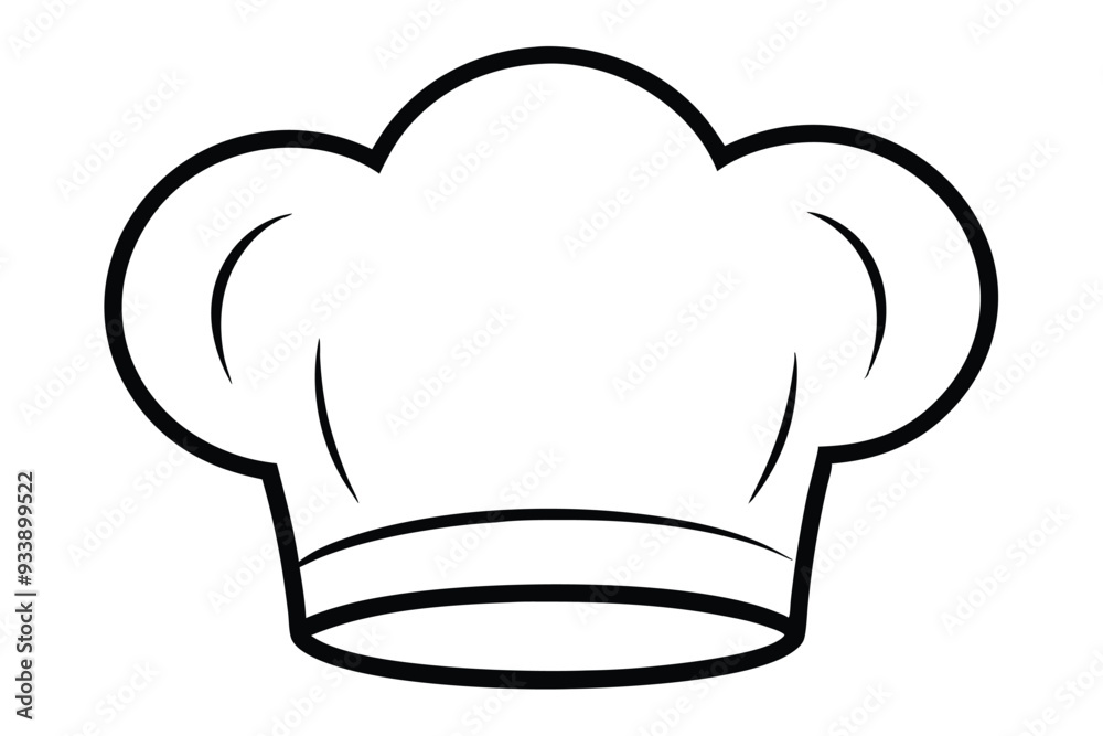 Chef Hat cooking theme Line art vector illustration