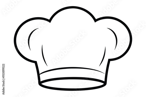 Chef Hat cooking theme Line art vector illustration