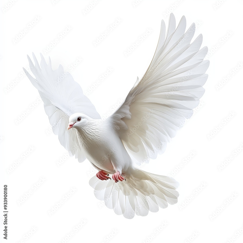 A white dove is flying in the air A white dove is flying in the air