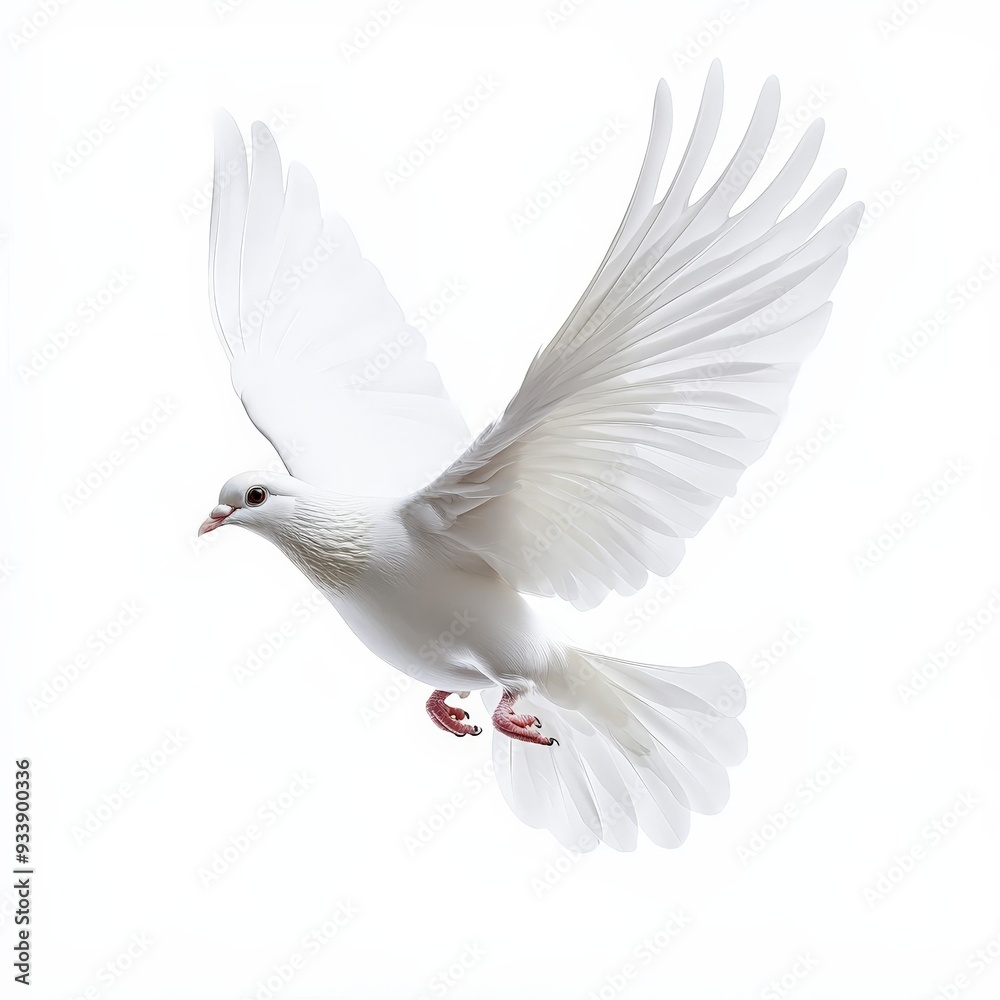 A white dove is flying in the air A white dove is flying in the air