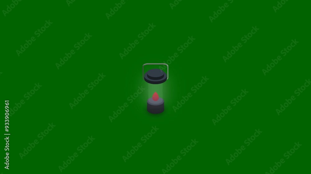 An animation of an oil or gas lamp flickering on a green screen background, perfect for video editing, historical content, and creative projects.