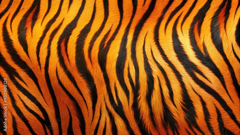 Vibrant orange and black tiger stripe pattern on a textured, abstract background, evoking the powerful and elusive majesty of the wild feline creature. Vibrant orange and black tiger stripe pattern on a textured, abstract background, evoking the powerful and elusive majesty of the wild feline creature.