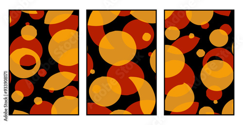 Set of 3 Abstract pattern. Illustration for printing on wall decorations. For use in graphics.