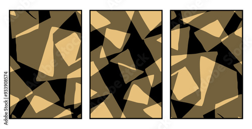 Set of 3 Abstract pattern. Illustration for printing on wall decorations. For use in graphics.
