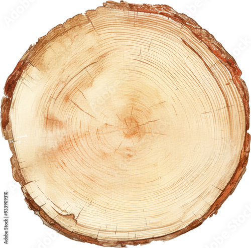 wood cross section age annual ring frame fall season tree groth circle texture year watercolor maple thanksgiving christmas botany log organic minimal warm change time isolated clipart