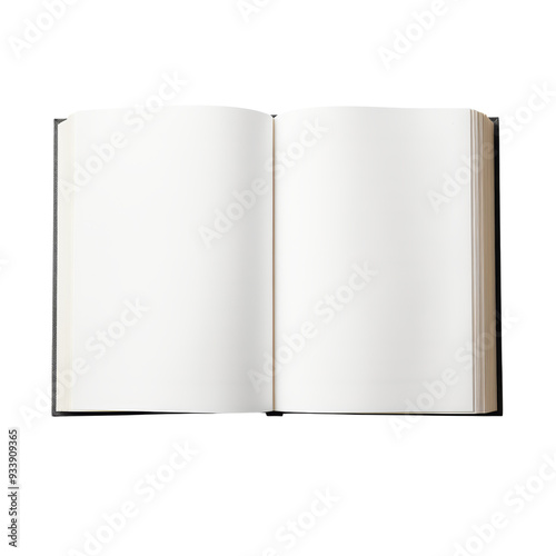 open book with blank pages isolated on transparent background cutout