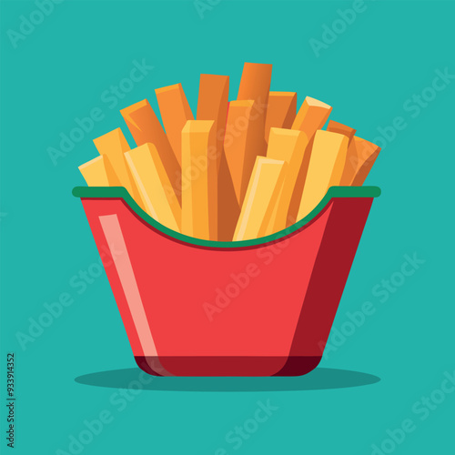 Bowl of Fries Vector Design Illustration