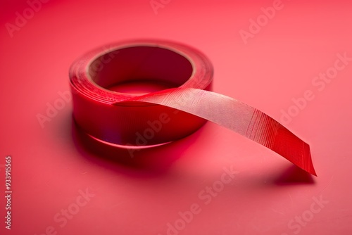Vibrant Red Tape on a Matching Background