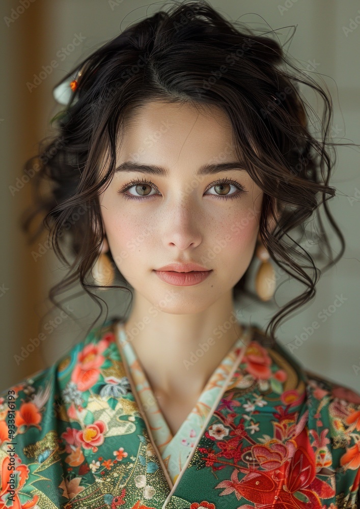 Professional portrait of a glamorous Japanese model, showcasing classical beauty and elegance. Professional portrait of a glamorous Japanese model, showcasing classical beauty and elegance.