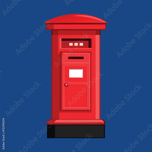 British Post Box Vector Design Illustration