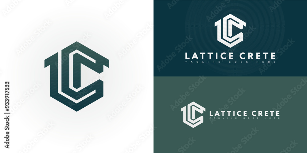 Abstract hexagon initial letter LC or CL in blue-green color isolated on multiple background colors. The logo is suitable for modern concrete construction company logo design inspiration templates. Abstract hexagon initial letter LC or CL in blue-green color isolated on multiple background colors. The logo is suitable for modern concrete construction company logo design inspiration templates.