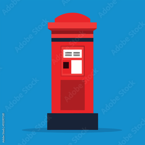 British Post Box Vector Design Illustration