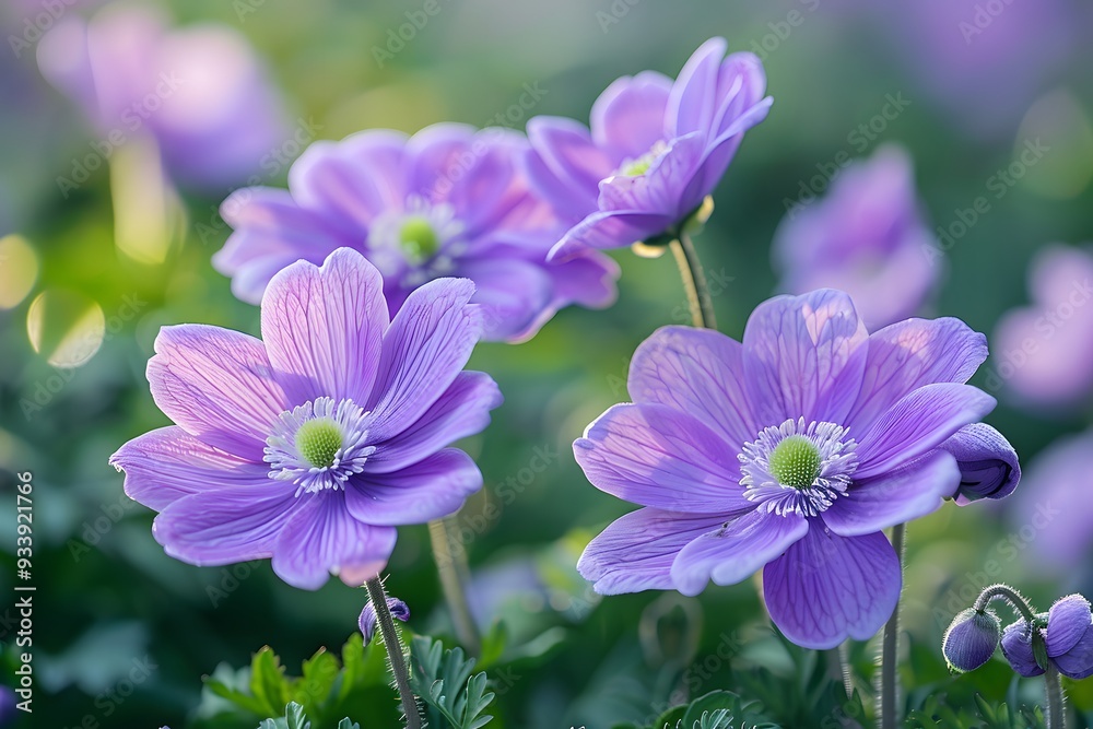 Beautiful Purple Anemone Flowers in Bloom Beautiful Purple Anemone Flowers in Bloom