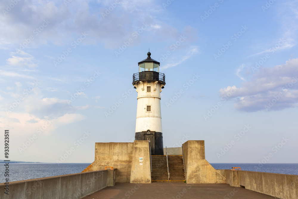 Evening sun on the Duluth North Shore Lighthouse. Duluth, Minnesota, USA. Evening sun on the Duluth North Shore Lighthouse. Duluth, Minnesota, USA.