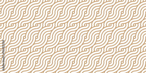Vector overlapping traditional geometric creative wave circle minimal lapping textile round texture. orange an brown fabric lapping element repeat swirl geometrical background.