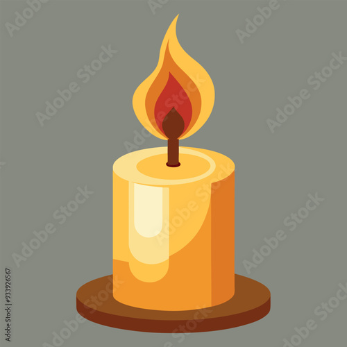 Burning Candle Vector Design Illustration