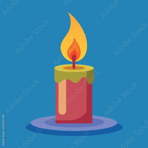 Burning Candle Vector Design Illustration