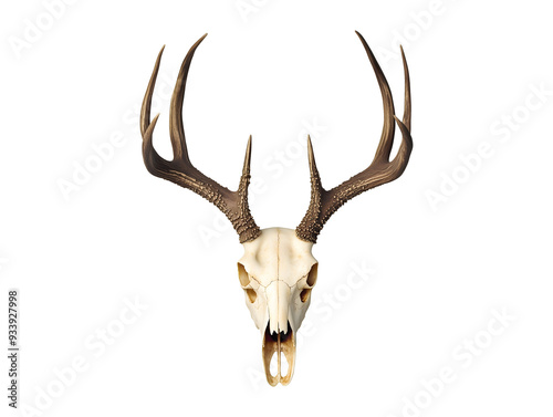 Fototapeta Naklejka Na Ścianę i Meble -  Deer skull isolated on transparent or white background