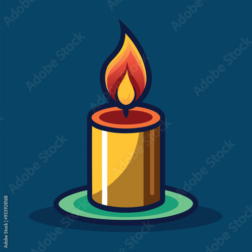 Burning Candle Vector Design Illustration