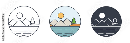 Lake icon symbol vector illustration isolated on white background