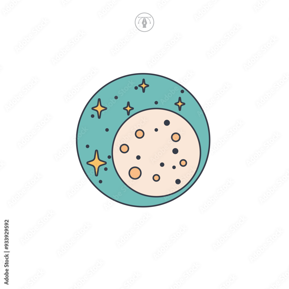 Fototapeta premium Moon icon symbol vector illustration isolated on white background