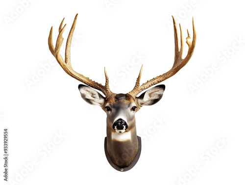 Deer buck hunting trophy isolated on transparent or white background