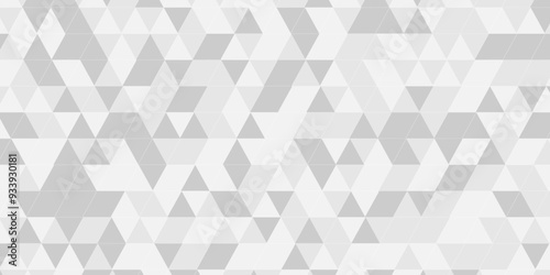 Vector geometric seamless technology gray and white diamond triangle background. Abstract digital grid light pattern white Polygon Mosaic triangle business and corporate background.