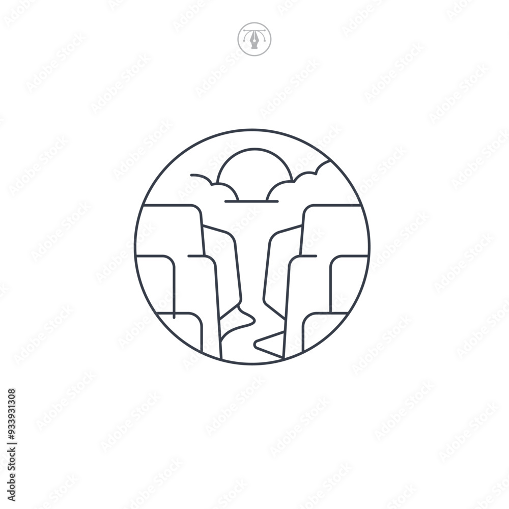 Canyon icon symbol vector illustration isolated on white background Canyon icon symbol vector illustration isolated on white background