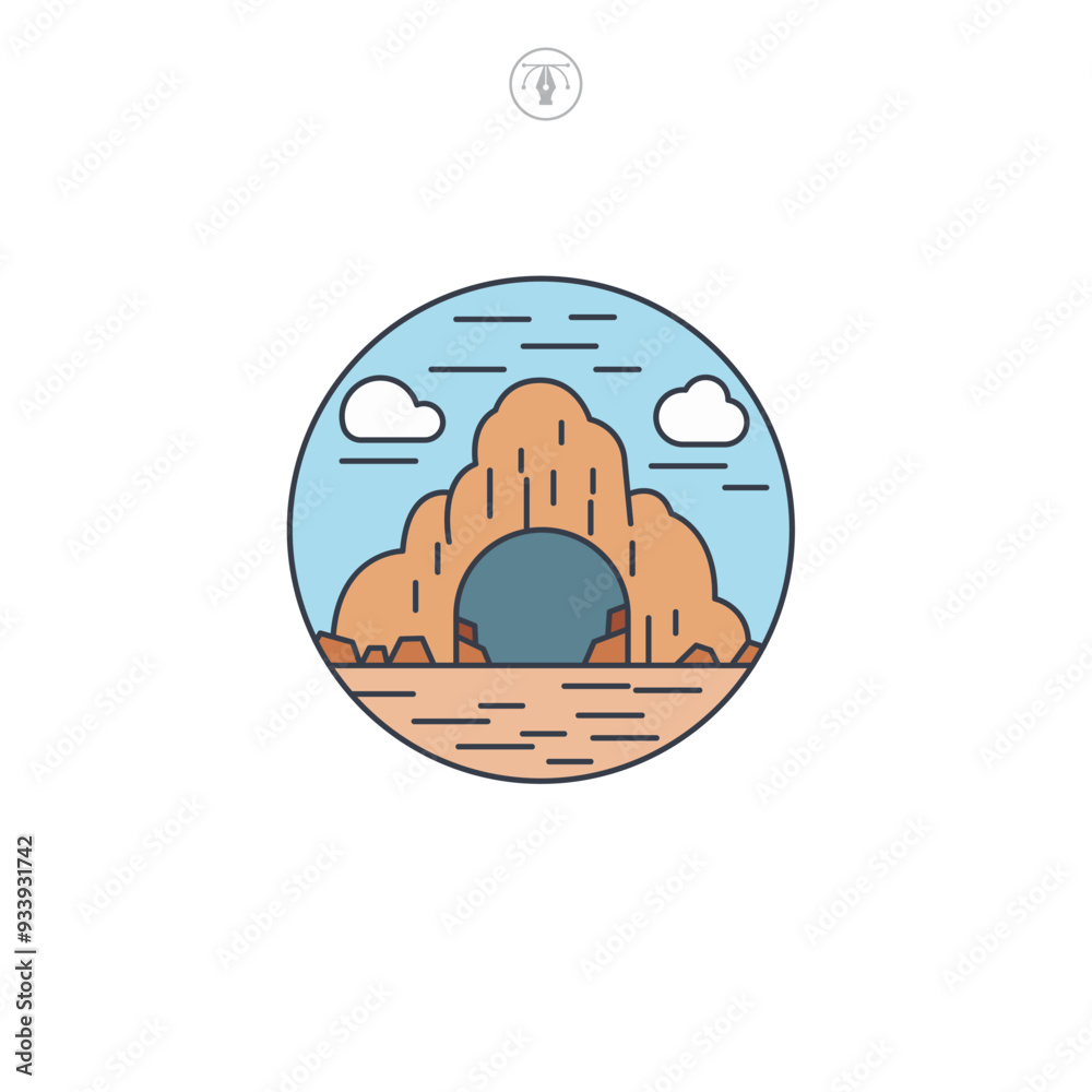 Obraz premium Cave icon symbol vector illustration isolated on white background
