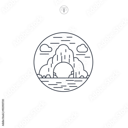 Cave icon symbol vector illustration isolated on white background