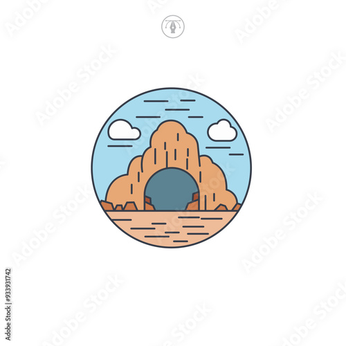 Cave icon symbol vector illustration isolated on white background