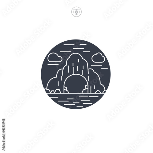 Cave icon symbol vector illustration isolated on white background