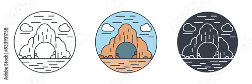 Cave icon symbol vector illustration isolated on white background