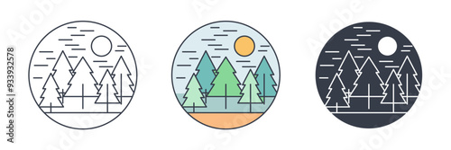 Forest icon symbol vector illustration isolated on white background