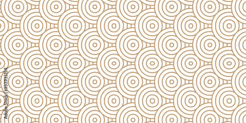 Abstract traditional geometric overlapping creative wave circle minimal lapping textile round vector texture. orange an brown fabric lapping element repeat swirl geometrical background.
