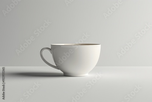 Elegant Minimalist White Cup on a Soft Background